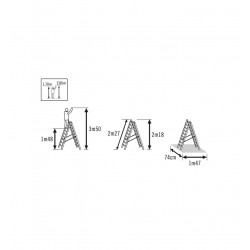 Hailo Echelle transformable pro base évasée 3x8 Ht accès 5,68m Hailo Kobleo