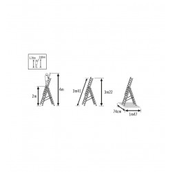 Hailo Echelle transformable pro base évasée 3x8 Ht accès 5,68m Hailo Kobleo
