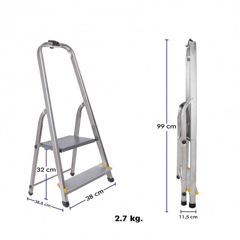 Hoström Escabeau Dura 2 marches 32cm aluminium léger pliable 150kg Hostrom Kobleo Hoström Escabeau Dura 2 marches 32cm aluminium léger pliable 150kg Hostrom Kobleo