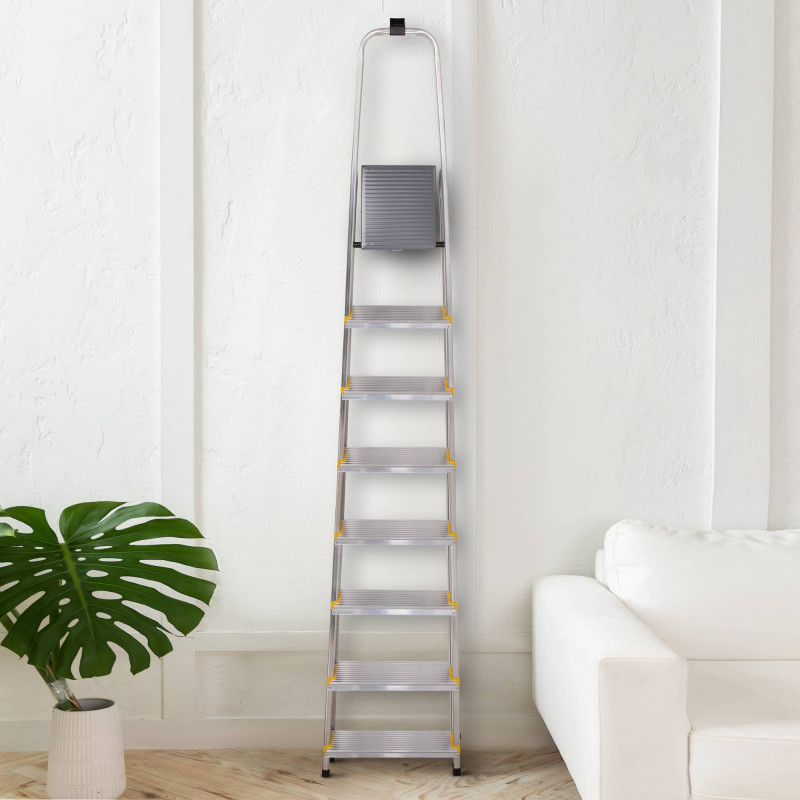 Hoström Escabeau 8 marches DURA alu pliable hauteur plateforme 162cm Hostrom Kobleo