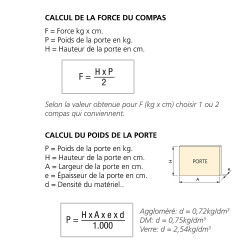 Emuca Jeu de compas 1275607 pour portes relevables 20-70kg nickelé Emuca Kobleo