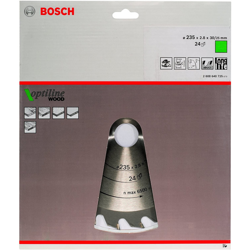 Bosch Lame de scie circulaire Optiline Wood D235x30mm 24 dents Bosch Kobleo Bosch Lame de scie circulaire Optiline Wood D235x30mm 24 dents Bosch Kobleo