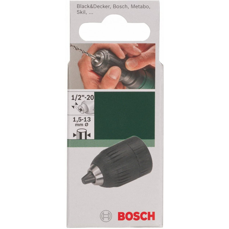 Mandrin Bosch - Mandrin automatique chromé pour perceuse à percussion 1,5 à  13mm 1/2 - 20