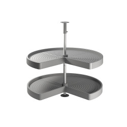 Emuca Jeu de plateaux 8928921 Shelvo 3/4 module 900mm plastique gris Kobleo