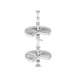 Emuca Jeu de plateaux 8928921 Shelvo 3/4 module 900mm plastique gris Kobleo