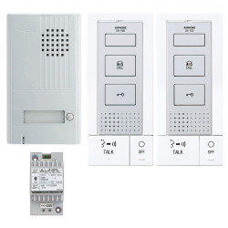 Aiphone Kit portier audio DB2INT 2 fils 1 bouton 2 postes intérieurs Aiphone Kobleo