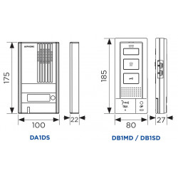 Aiphone Kit portier audio DB2INT 2 fils 1 bouton 2 postes intérieurs Aiphone Kobleo
