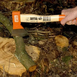 Bahco Hache de camping HGPS-0.6-360 manche courbé en frêne Kobleo