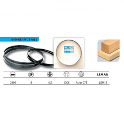 Leman Lame de scie à ruban LEM15 acier C75 DC6 2490x6x0,5mm Leman Kobleo