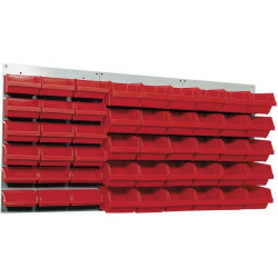 Kupper Panneau mural perforé 120x60cm 48 boites de rangements rouge Kupper Kobleo