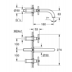 Grohe Mélangeur Atrio 3 trous lavabo chromé Grohe Kobleo