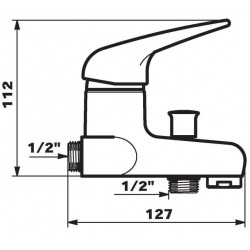 Delabie Mitigeur bain-douche entraxes spéciaux 100 à 120mm Delabie Kobleo