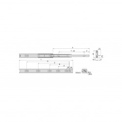Emuca Paire coulisses à billes 4300405 pour tiroirs 300x45mm acier Kobleo