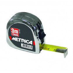 Metrica Mètre à ruban CROMATO 5 m largeur 25 mm boîtier chromé en ABS 38397 Metrica Kobleo