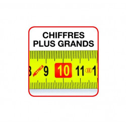 Metrica Mètre à ruban 38399 Cromato 8m largeur 25mm boîtier chromé Metrica Kobleo