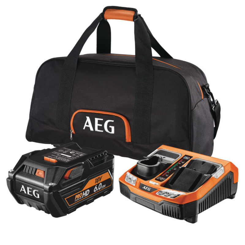 AEG Pack SETL1860RHDBLK Pro Lithium 6.0Ah 18V + sac de transport AEG Kobleo