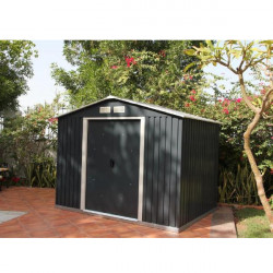 Duramax Abri de jardin anthracite en métal Colossus 10x8 7,75 m2 DUAE108PR Kobleo