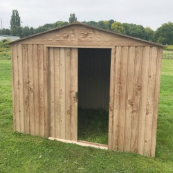 Duramax Abri de jardin en métal Woodgrain imitation bois 6,31m2 8x8 Duramax Kobleo