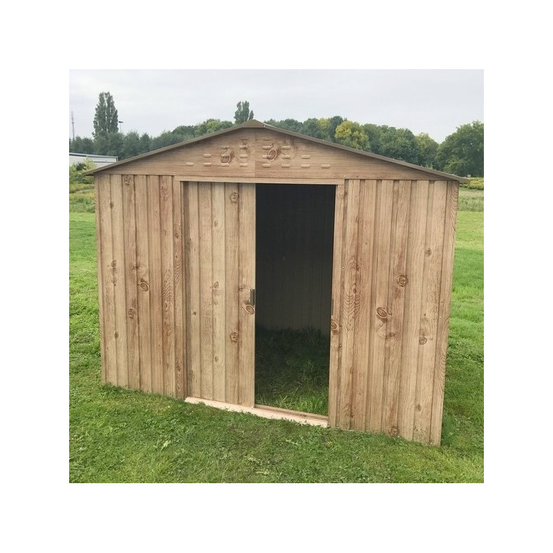 Duramax Abri de jardin en métal Woodgrain imitation bois 6,31m2 8x8 Duramax Kobleo