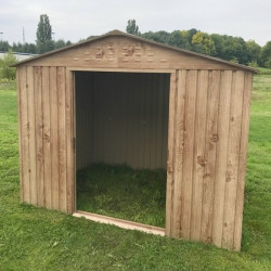 Duramax Abri de jardin en métal Woodgrain imitation bois 6,31m2 8x8 Duramax Kobleo