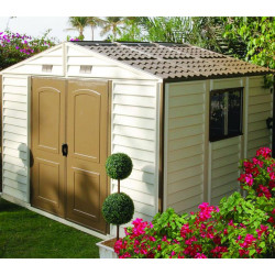 Duramax Abri de jardin DUWS108PR ivoire et marron 7,68m2 Pvc Woodstyle Duramax Kobleo