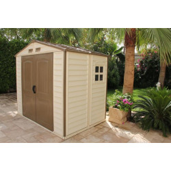 Duramax Abri de jardin DUWS86PR ivoire et marron 4,13m2 8x6 Duramax Kobleo