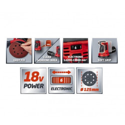 Einhell Ponceuse rotative TE-RS 18 Li-Solo 18V 125mm produit seul Einhell Kobleo