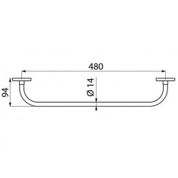 Delabie Porte-serviette simple inox 600mm Delabie Kobleo