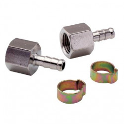 Mecafer 2 embouts cannelés 1/4F pour tuyau 6x11 colliers Kobleo
