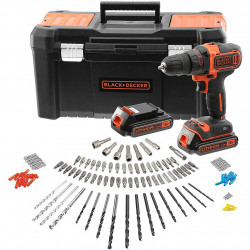 Black and Decker Perceuse visseuse BCK186D2KA 18V 2x2Ah 120 accessoires Black & Decker Kobleo Black and Decker Perceuse visseuse BCK186D2KA 18V 2x2Ah 120 accessoires Black & Decker Kobleo