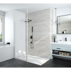 Leda Paroi fixe Atout 3 douche ouverte 1000x1900mm transparent blanc Leda Kobleo