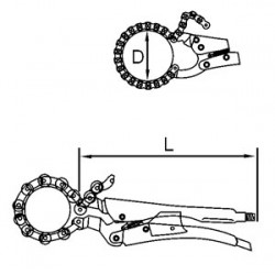 Dolex Pince étau mono serrage à chaîne 250mm PCH250 Dolex Kobleo