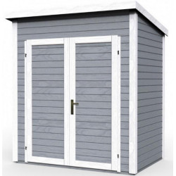 Baltic Abri de jardin en bois peint gris 2,08 m2 SKUR1 Gris Kobleo