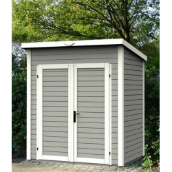 Baltic Abri de jardin en bois peint gris 2,08 m2 SKUR1 Gris Kobleo