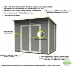 Baltic Abri de jardin en bois peint gris 2,08 m2 SKUR1 Gris Kobleo