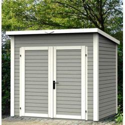 Baltic Abri de jardin en bois peint gris 4,31 m2 SKUR4 Gris Kobleo
