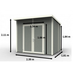 Baltic Abri de jardin en bois peint gris 4,31 m2 SKUR4 Gris Kobleo