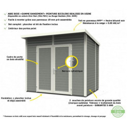 Baltic Abri de jardin en bois peint gris 4,31 m2 SKUR4 Gris Kobleo