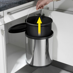 Hailo Poubelle encastrable Compact-Box M 15L inox Hailo Kobleo