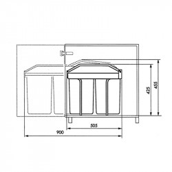 Hailo Poubelle de tri Multi-Box Duo L encastrable 2x14L Hailo Kobleo