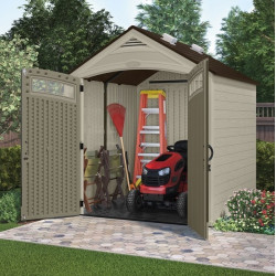 Suncast Abri jardin Storeplus polyethylène 25mm 484m2 plancher puits lumière Suncast Kobleo