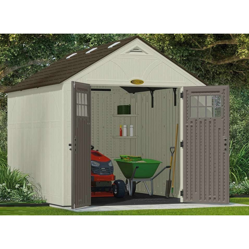 Suncast Abri de jardin PVC 7,90m2 avec plancher SUWG8100 Kobleo Suncast Abri de jardin PVC 7,90m2 avec plancher SUWG8100 Kobleo