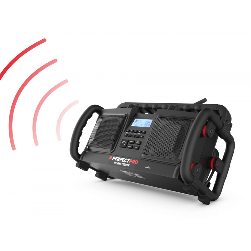 Perfect Pro Radio de chantier Workstation chargeur et lecteur Usb IP65 Perfect Pro Kobleo Perfect Pro Radio de chantier Workstation chargeur et lecteur Usb IP65 Perfect Pro Kobleo