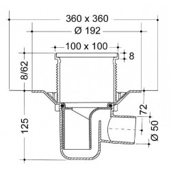 Nicoll Siphon Docia Sicax pour douche carrelée 100x100mm horizontale Nicoll Kobleo