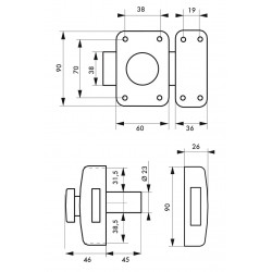 Thirard Verrous 503110 Capital cylindre à goupilles HG 45mm 6 clés Thirard Kobleo