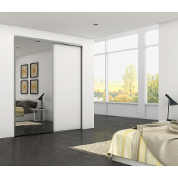 Emuca Système coulissant placard 6030362 pour armoires 2 portes 16mm Kobleo