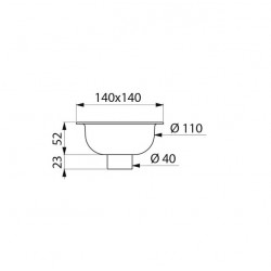 Delabie Siphon de sol à platine 140x140 sortie verticale D40 Delabie Kobleo
