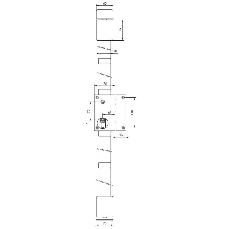 Thirard Serrure Targa 5 goupilles 75x130mm gauche 4 clés blanc Thirard Kobleo Thirard Serrure Targa 5 goupilles 75x130mm gauche 4 clés blanc Thirard Kobleo
