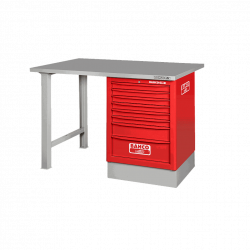Bahco Etabli d'atelier acier inoxydable 150cm 7 tiroirs rouge 2 pieds 1495K7 Bahco Kobleo