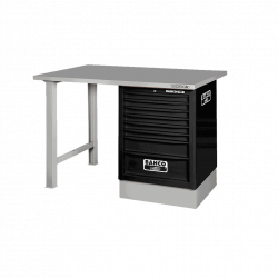 Bahco Etabli d'atelier acier inoxydable 150 cm 8 tiroirs noir 2 pieds 1495K8 Bahco Kobleo